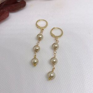 Glass Pearl Dangle Earrings